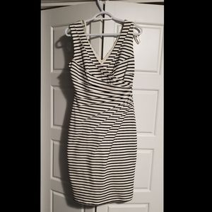Black and white striped dress, Le Chateau, medium
